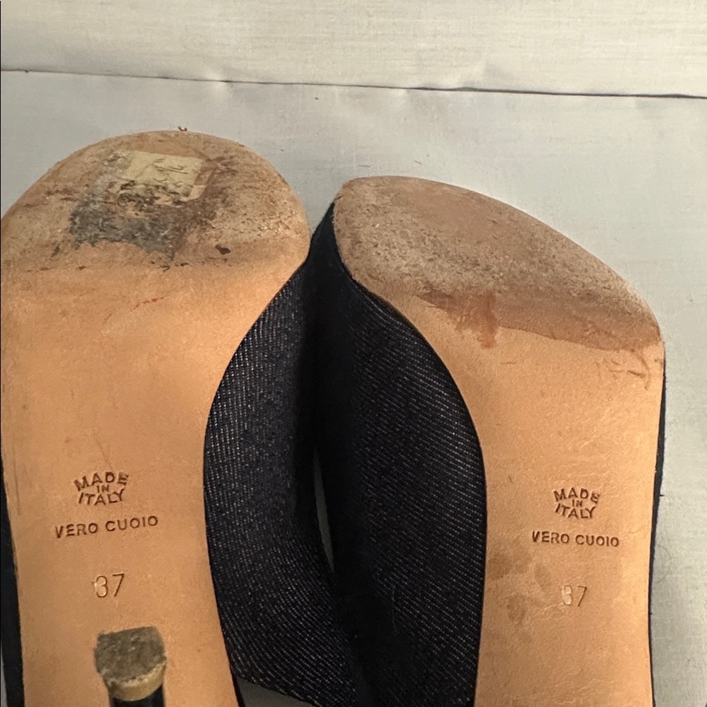 Rene Mancini Jean Peep Toe Slingback Heels - Picture 9 of 9